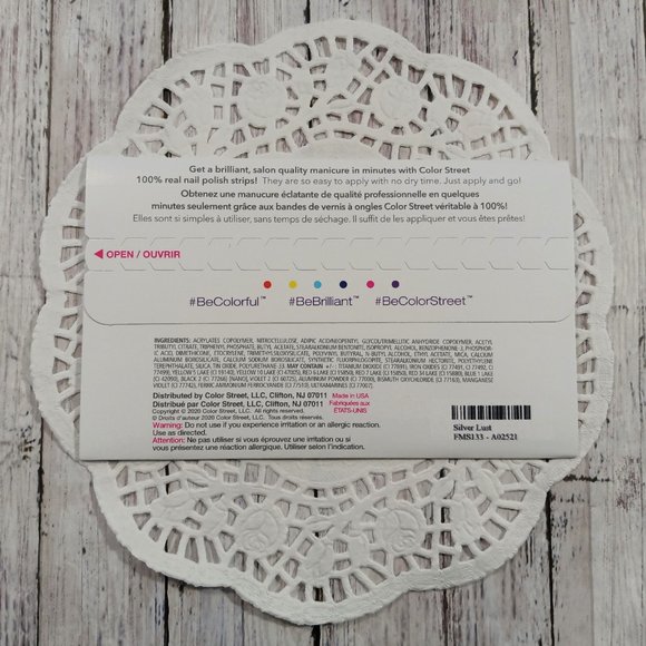 Color Street 100% Nail Polish Strips Silver Lust RETIRED - Picture 4 of 6